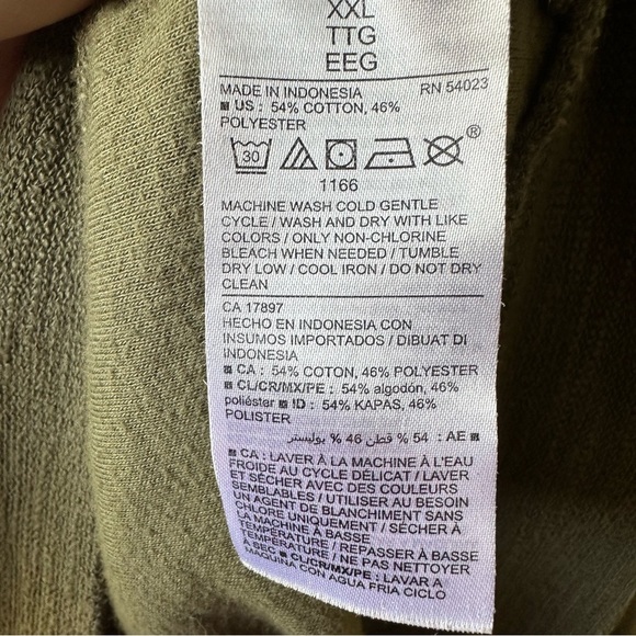 Old Navy Cropped Lightweight Olive Green Full Zip Hooded Sweatshirt - Picture 3 of 8